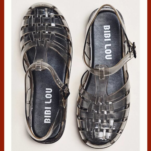 Anthropologie Bibi Lou Jelly Fisherman Sandals New in Box $60 retail - Picture 1 of 2